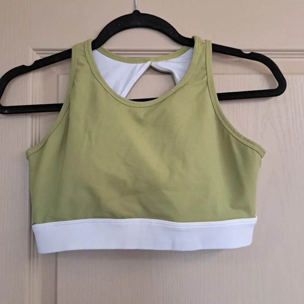 NVGTN Women's Sports Bra‎ with padding Size small Open Back high Front